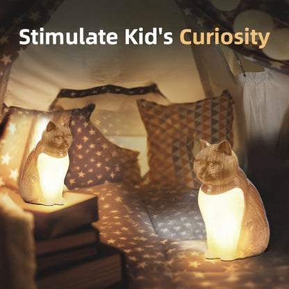 Luz nocturna decorativa para gatos con control táctil e intensidad regulable