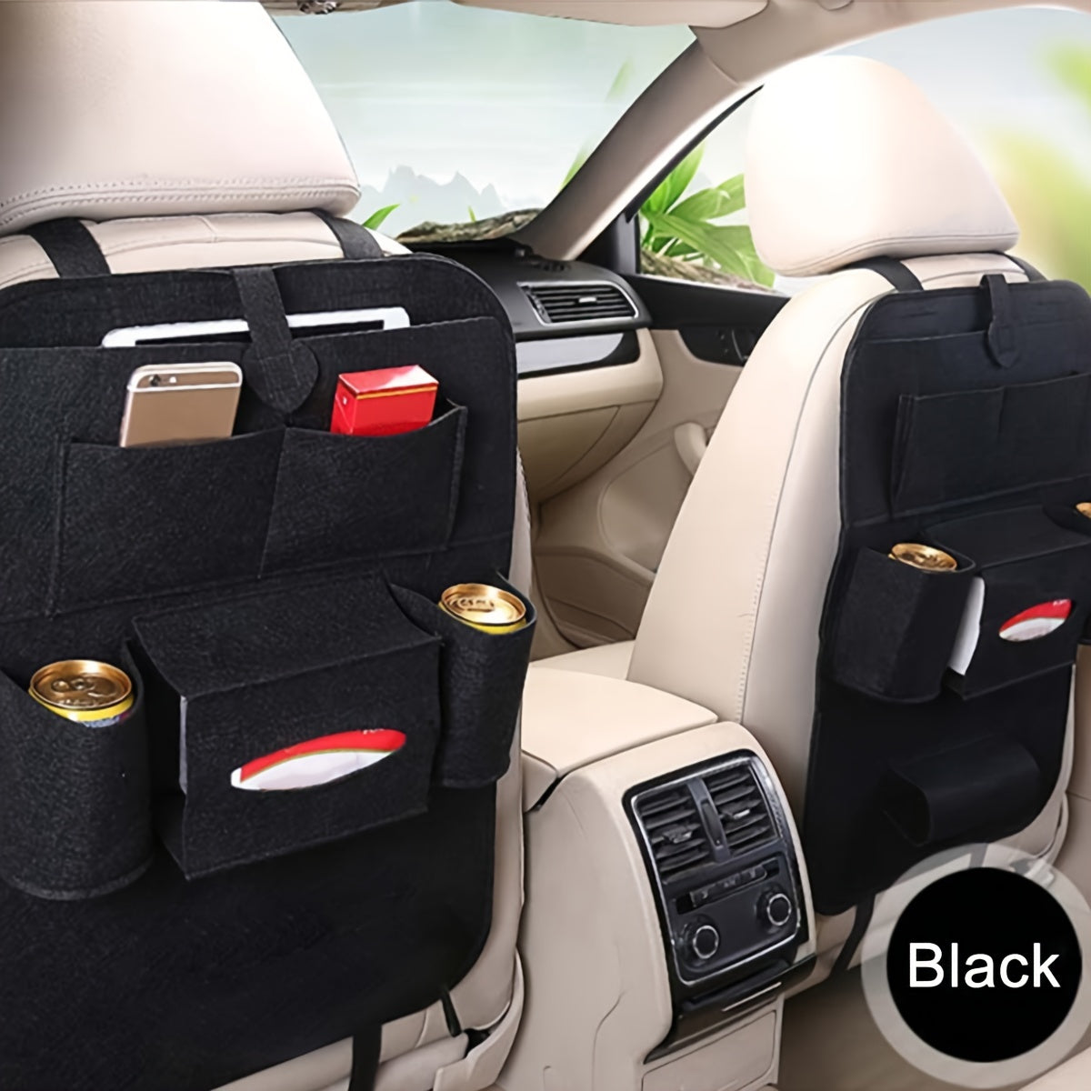 Car Seat Organiser with Storage Pockets and Tablet Holder for Backseat