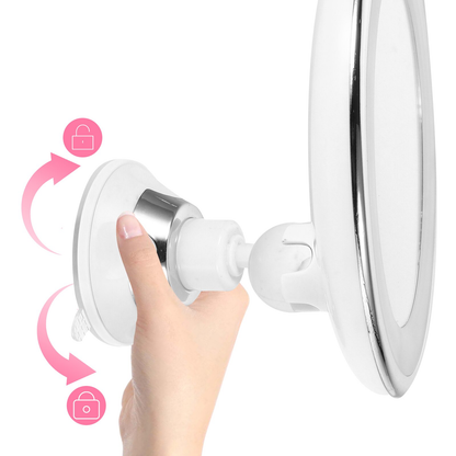 10x Magnifying LED Make-up Mirror for Precision – Rotatable Design with Natural Lighting