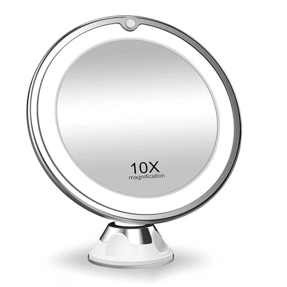 10x Magnifying LED Make-up Mirror for Precision – Rotatable Design with Natural Lighting