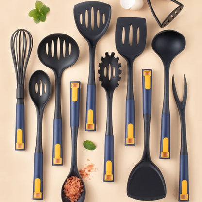 Minimalistisches antihaftbeschichtetes Küchenutensilien-Set - hitzebeständig - 11-teilig - effizientes Kochen