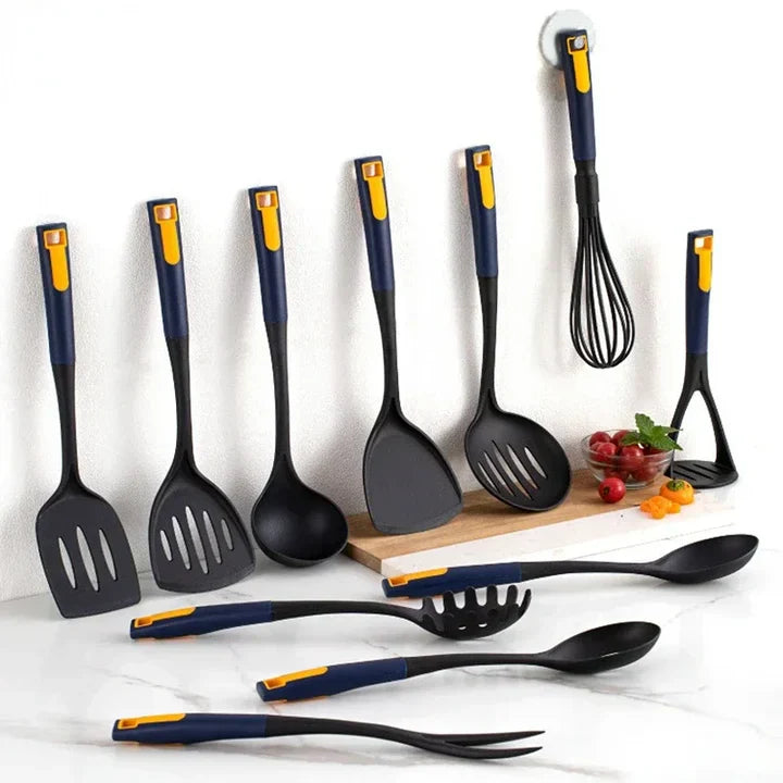 Minimalistisches antihaftbeschichtetes Küchenutensilien-Set - hitzebeständig - 11-teilig - effizientes Kochen