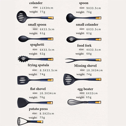 Minimalistisches antihaftbeschichtetes Küchenutensilien-Set - hitzebeständig - 11-teilig - effizientes Kochen