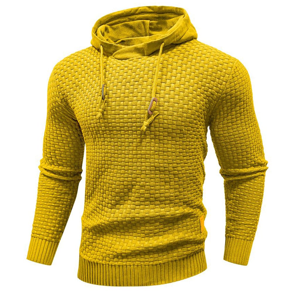 Robusta felpa con cappuccio da uomo con struttura waffle – Calda, resistente e confortevole