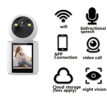 Cámara para mascotas con pantalla – Audio bidireccional y visión nocturna