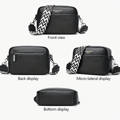 Genuine Leather Crossbody Bag – Practical and Trendy with Guitar Shoulder Strap