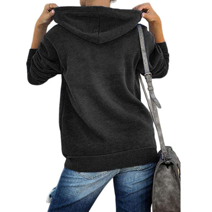 Ladies Sporty Hoodie with Zip and Pockets