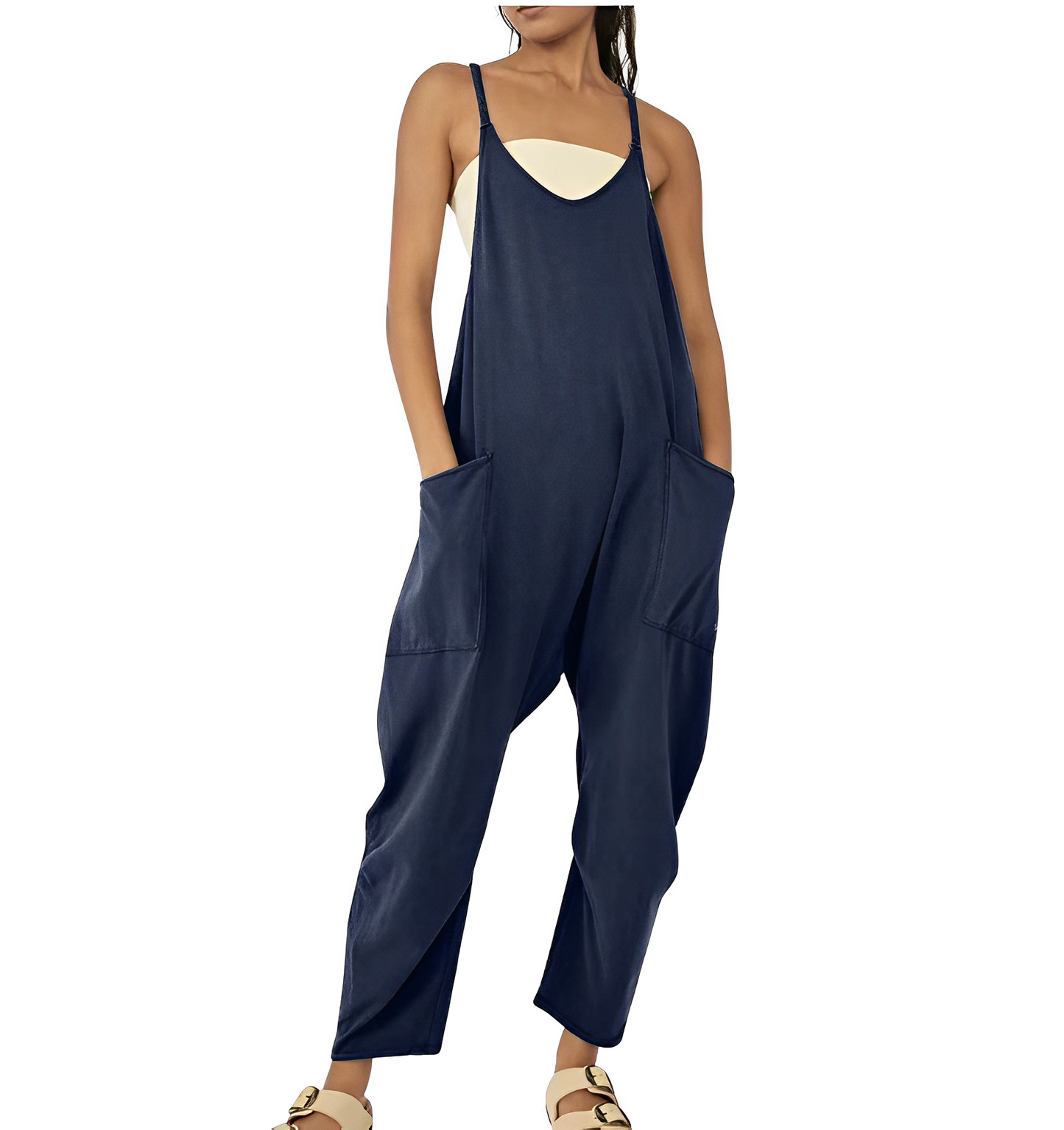 Loose jumpsuit with front pockets - Everly