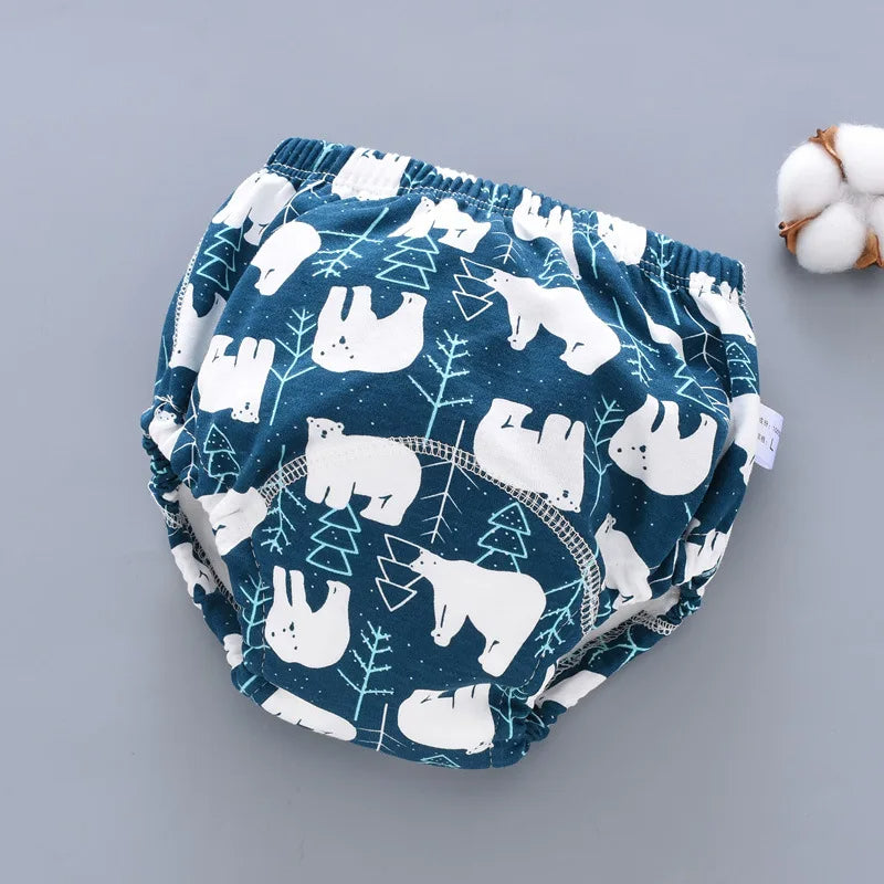 Reusable Baby Nappy Pants with Waterproof 6-Layer Crotch