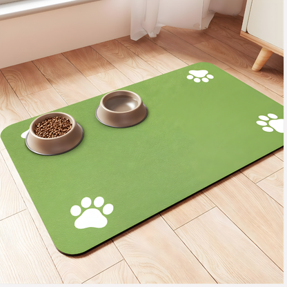 Pet Feeding Mat - Absorbent Pet Placemat for Food and Water Bowls