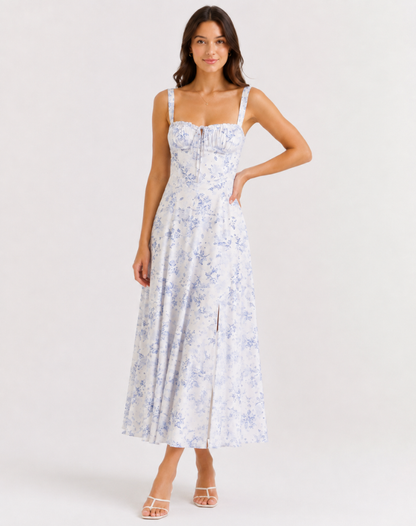Jessy - Midi dress with corset and side split