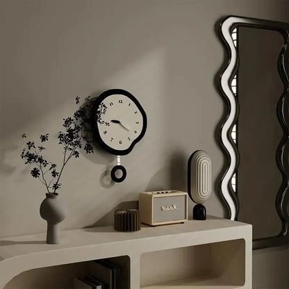Modern Design Wall Clock with Organic Shape and Silent Movement