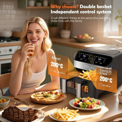 12-in-1 Air Fryer with Dual Zone and 2-Basket System