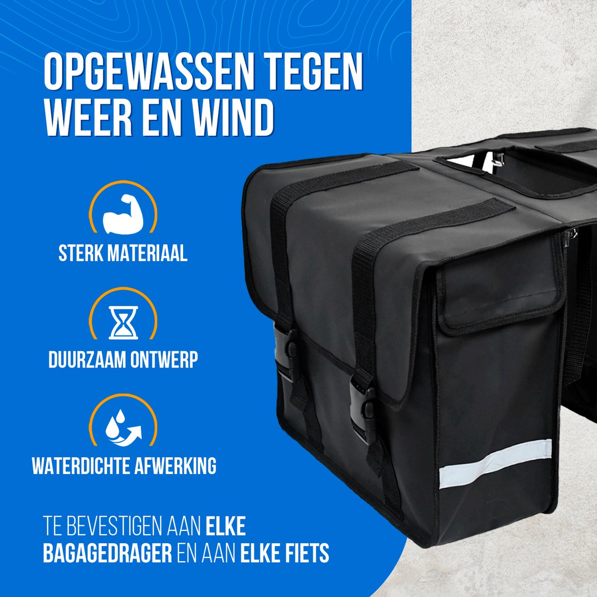 Doppelte hintere Fahrradtasche