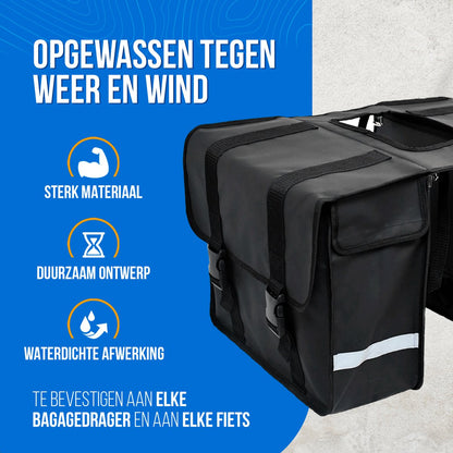 Doppelte hintere Fahrradtasche