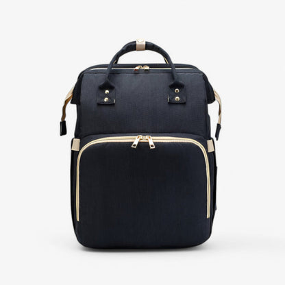 2-in-1 diaper bag with retractable crib