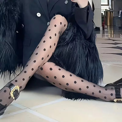 Collants à motif à pois