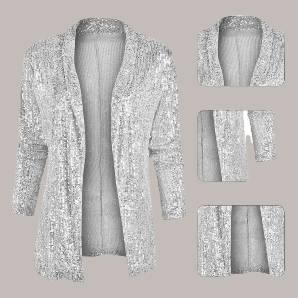 Blazer da donna con paillettes discrete per un look elegante e festoso