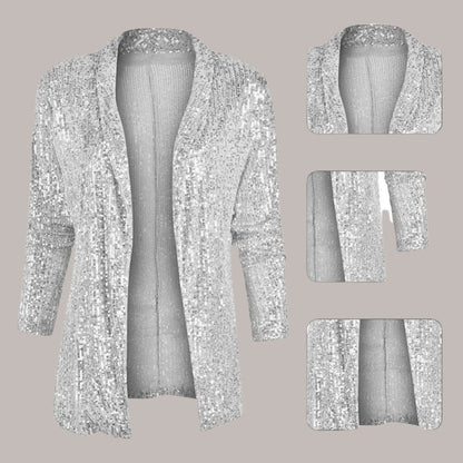 Blazer da donna con paillettes discrete per un look elegante e festoso