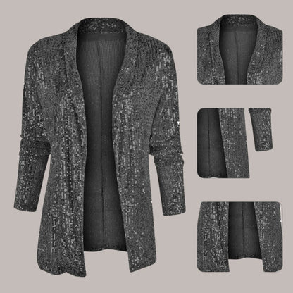 Blazer da donna con paillettes discrete per un look elegante e festoso