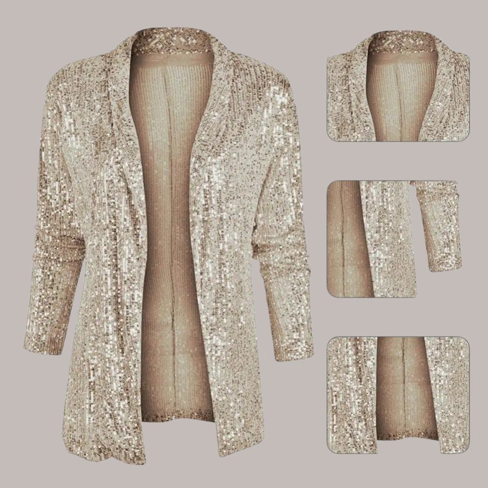 Blazer da donna con paillettes discrete per un look elegante e festoso