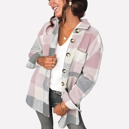 Giacca-camicia a quadri da donna