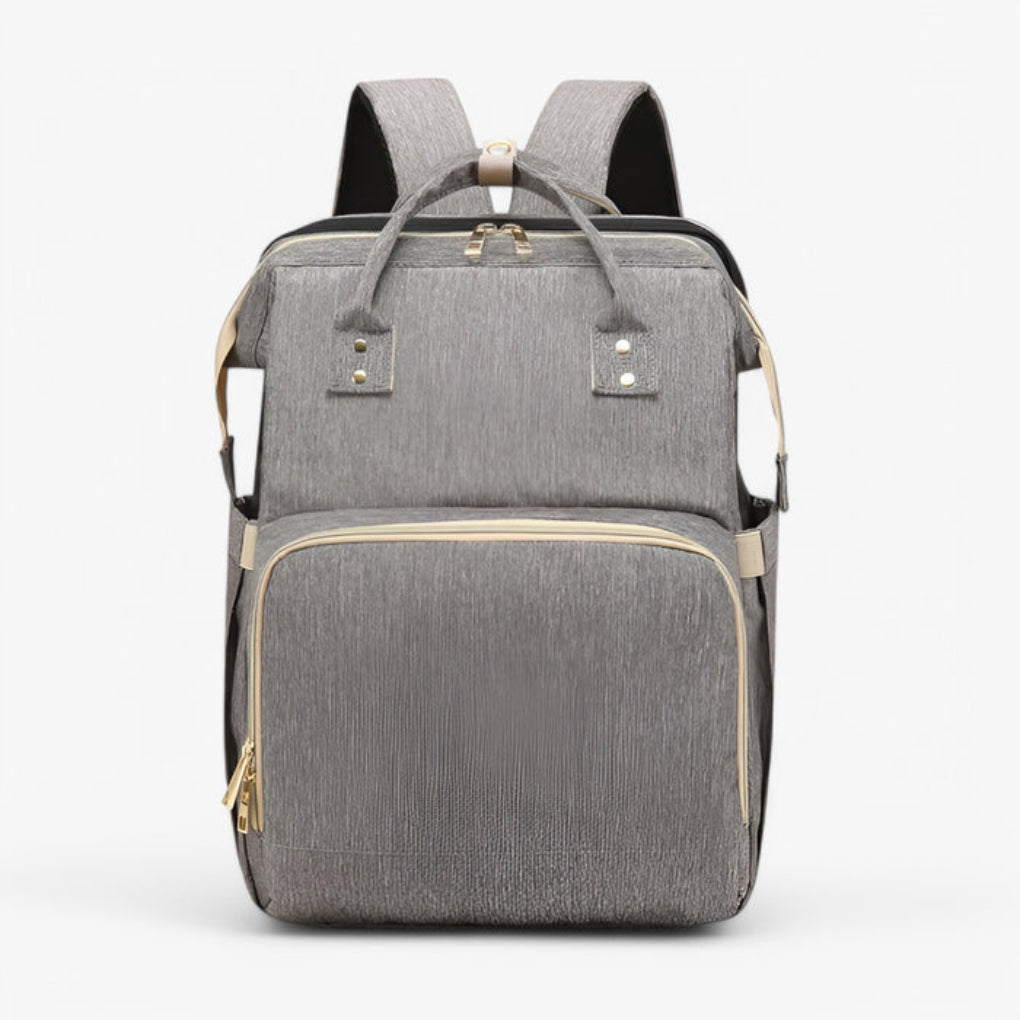2-in-1 diaper bag with retractable crib