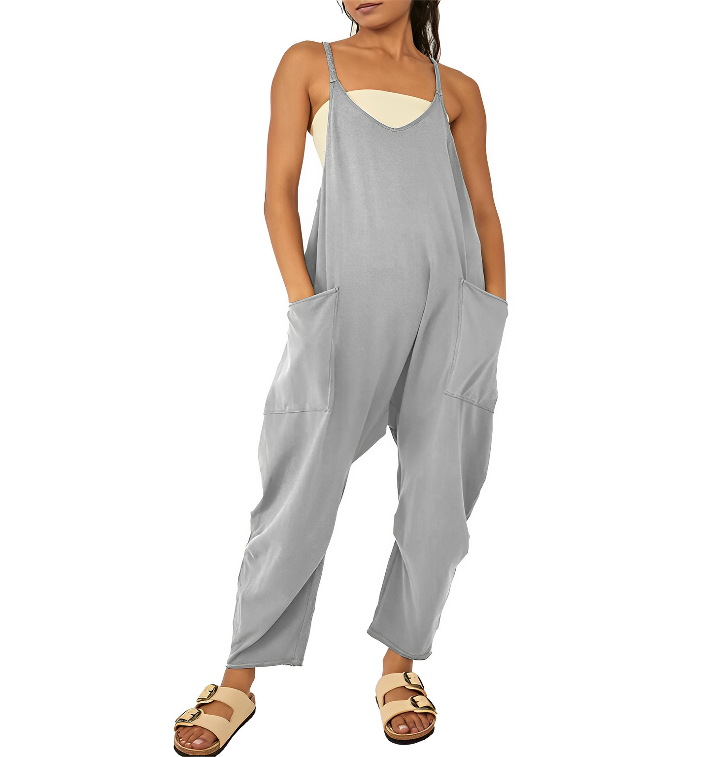 Loose jumpsuit with front pockets - Everly