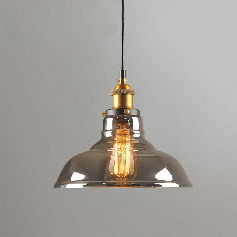 Vintage Industrial Pendant Light – Glass & Metal