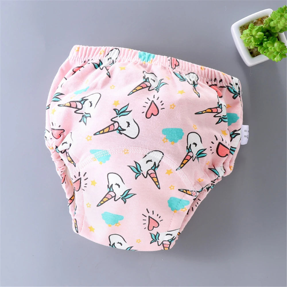 Reusable Baby Nappy Pants with Waterproof 6-Layer Crotch