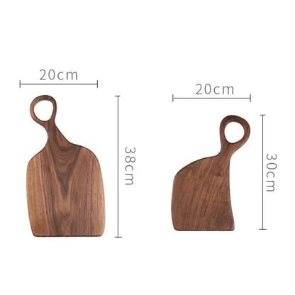 Tagliere in noce per la cucina e per servire, con design double face