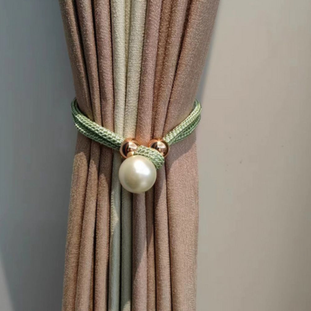 Shiny Elegant Set of 2 Pearl Curtain Tiebacks