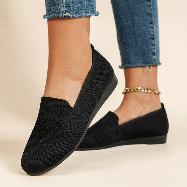 Sapatos leves sem atacadores para senhora, com malha respirável