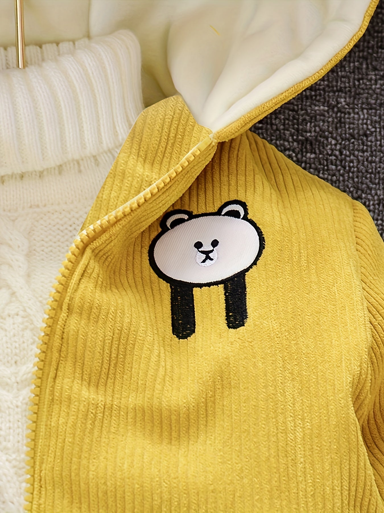 Children's Winter Corduroy Jacket with Hood - Ethan