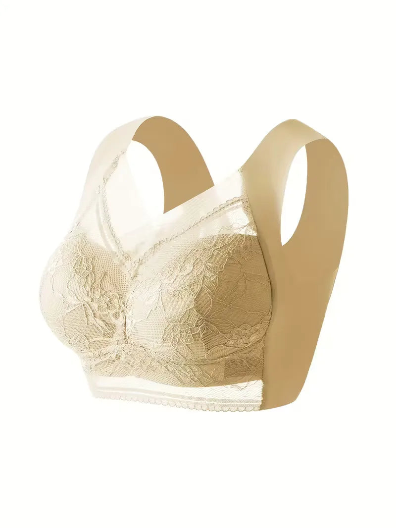 Lace Bra with V-Neck