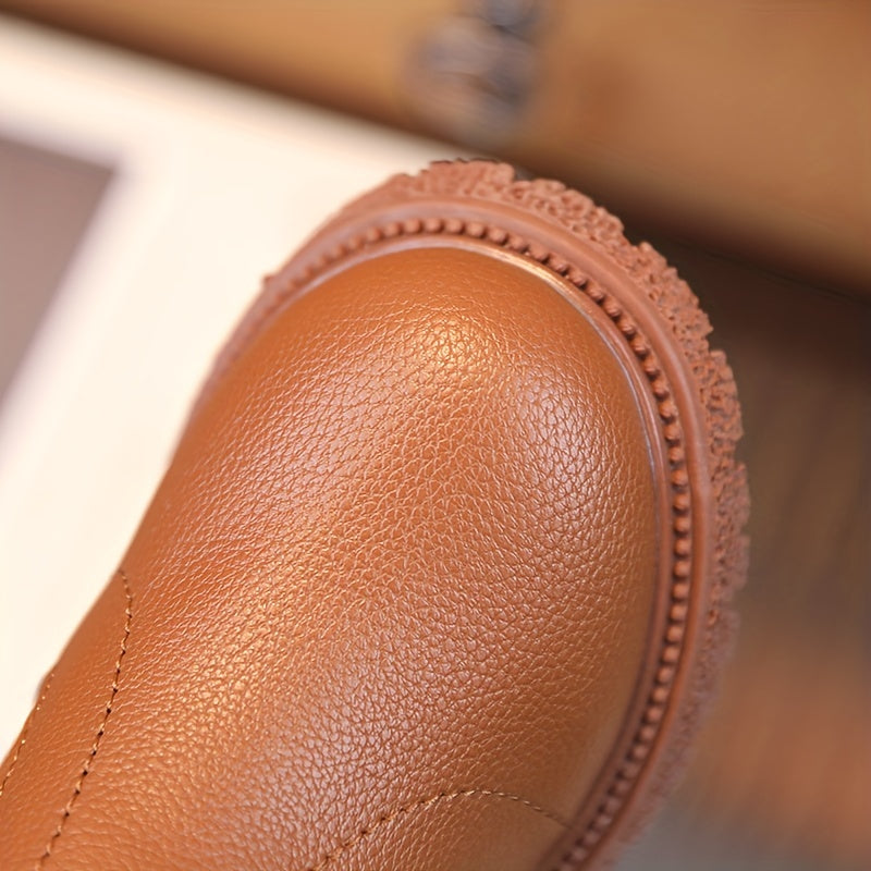 Botas modernas, suaves y cálidas, con forro de felpa y cremallera para niños - Jeo