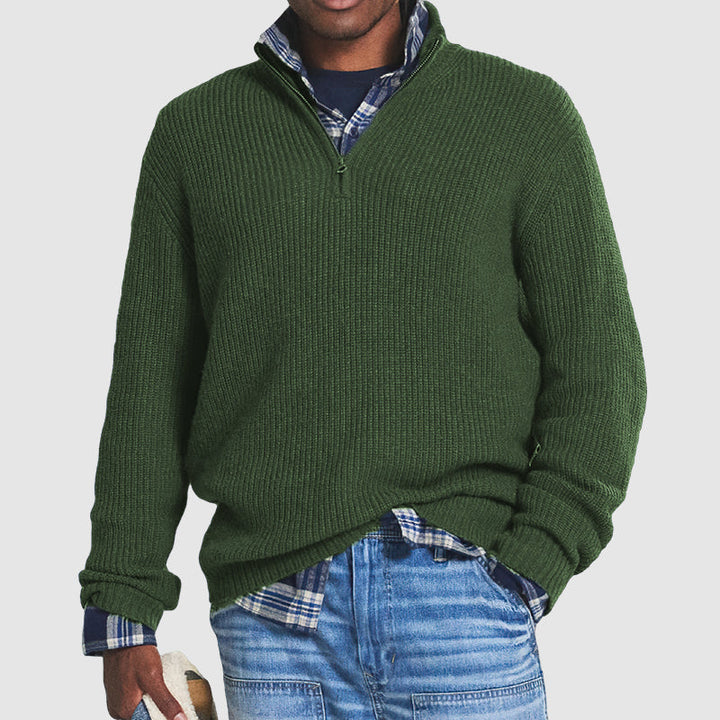 Jersey para hombre con cuello con cremallera – Lujoso y cómodo