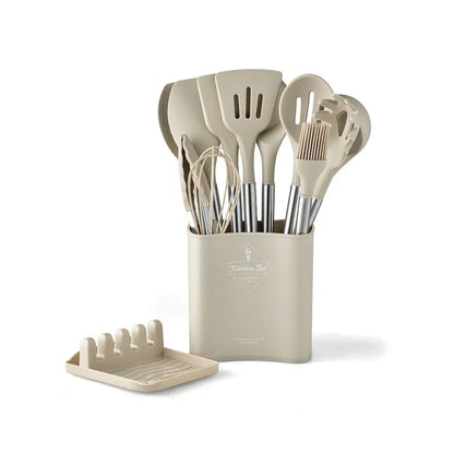 Set di utensili da cucina in silicone nordico da 13 pezzi - resistente - termoresistente - elegante