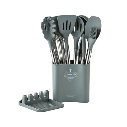 Set di utensili da cucina in silicone nordico da 13 pezzi - resistente - termoresistente - elegante