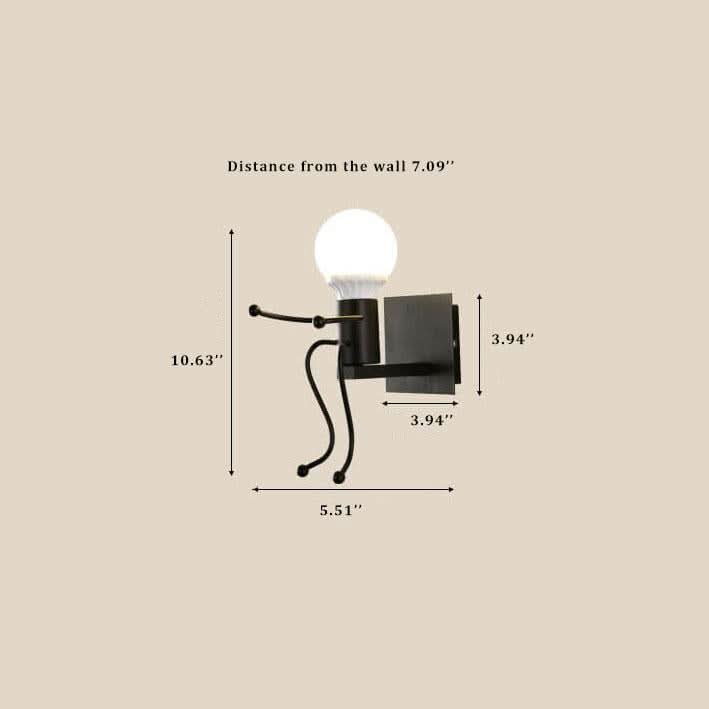 ArtiVillain - Applique da parete in ferro battuto con 1 luce