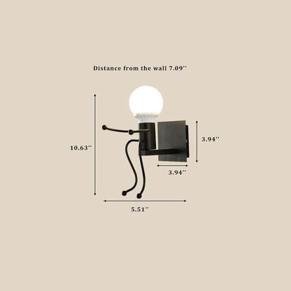 ArtiVillain - Applique da parete in ferro battuto con 1 luce