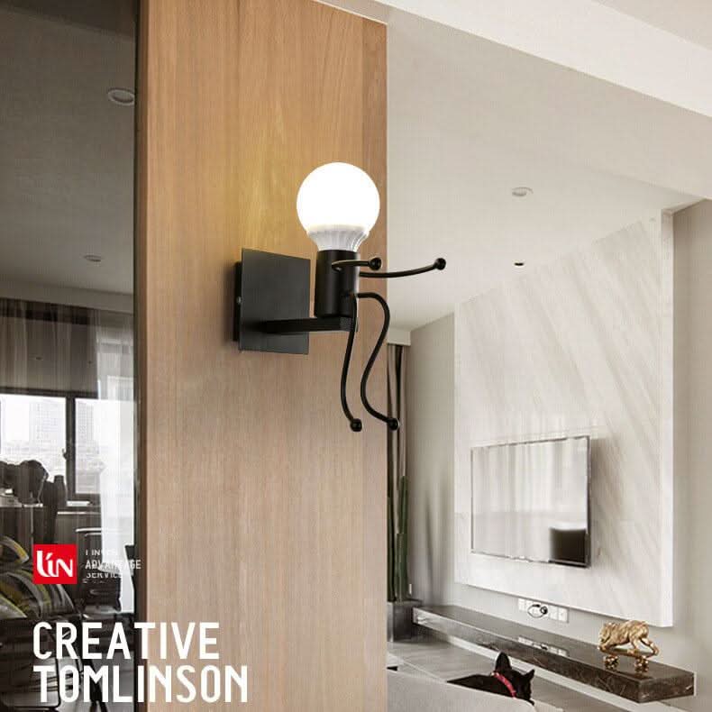 ArtiVillain - Applique da parete in ferro battuto con 1 luce