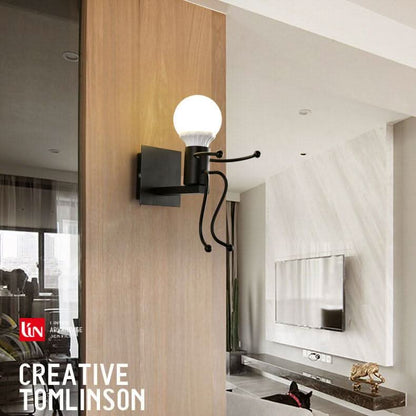 ArtiVillain - Applique da parete in ferro battuto con 1 luce