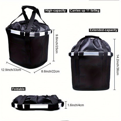 Foldable Bike Basket – High Capacity and Sturdy Load-Bearing for Bikes and Pets