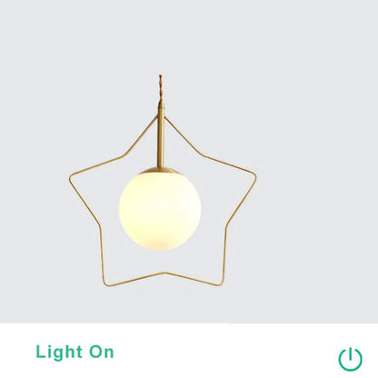 GlowLight - Globo de vidrio moderno con forma de pentagrama
