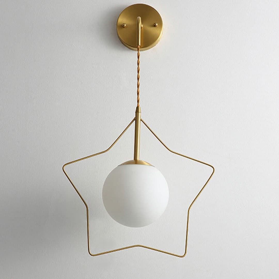 GlowLight - Globo de vidrio moderno con forma de pentagrama