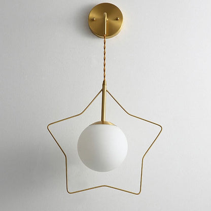GlowLight - Globo de vidrio moderno con forma de pentagrama