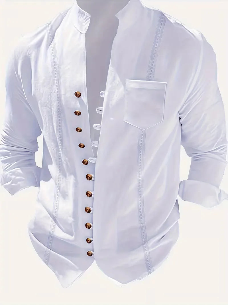 Men's suit with mandarin collar