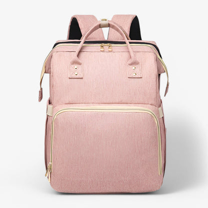 2-in-1 diaper bag with retractable crib