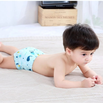 Reusable Baby Nappy Pants with Waterproof 6-Layer Crotch